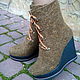 Сапожки шерстяные зимние Хвоя. Полусапоги. Eco Shoes by Julia Pizar. Ярмарка Мастеров.  Фото №4
