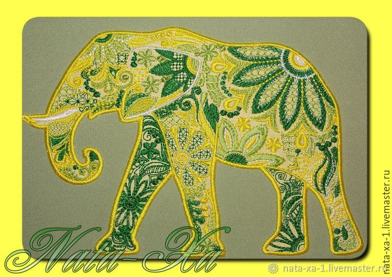 Акварельный слон, схема для вышивки