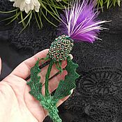 Украшения handmade. Livemaster - original item A brooch made of beads in the form of a Thistle flower. Handmade jewelry. Handmade.