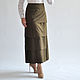 Falda larga de color caqui. Skirts. Skirt Priority (yubkizakaz). Интернет-магазин Ярмарка Мастеров.  Фото №2