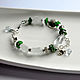Bracelet with green amethyst in 925 silver, Bead bracelet, Moscow,  Фото №1