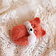 Брошь спящий лис из шерсти. Брошь-булавка. ToysMari (handmademari). Интернет-магазин Ярмарка Мастеров.  Фото №2