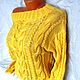 Yellow sweater with braids on one shoulder, Sweaters, St. Petersburg,  Фото №1