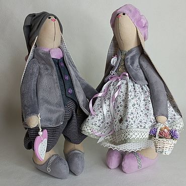 Куклы и игрушки ручной работы. Ярмарка Мастеров - ручная работа Зайки Рози и Рей. Handmade.