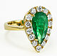 18K 4.48tcw Fine Quality Pear Emerald Cocktail Ring, Pear Emerald Diam. Rings. JR Colombian Emeralds (JRemeralds). Online shopping on My Livemaster.  Фото №2