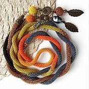 Украшения handmade. Livemaster - original item Lariat bead harness Autumn time. Handmade.