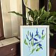 2 Mini paintings with irises without a frame. Small oil paintings for the kitchen. Pictures. Zabaikalie. My Livemaster. Фото №6