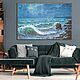 Oil painting On the wave Painting sea stones shore in the interior on canvas, Pictures, Moscow,  Фото №1