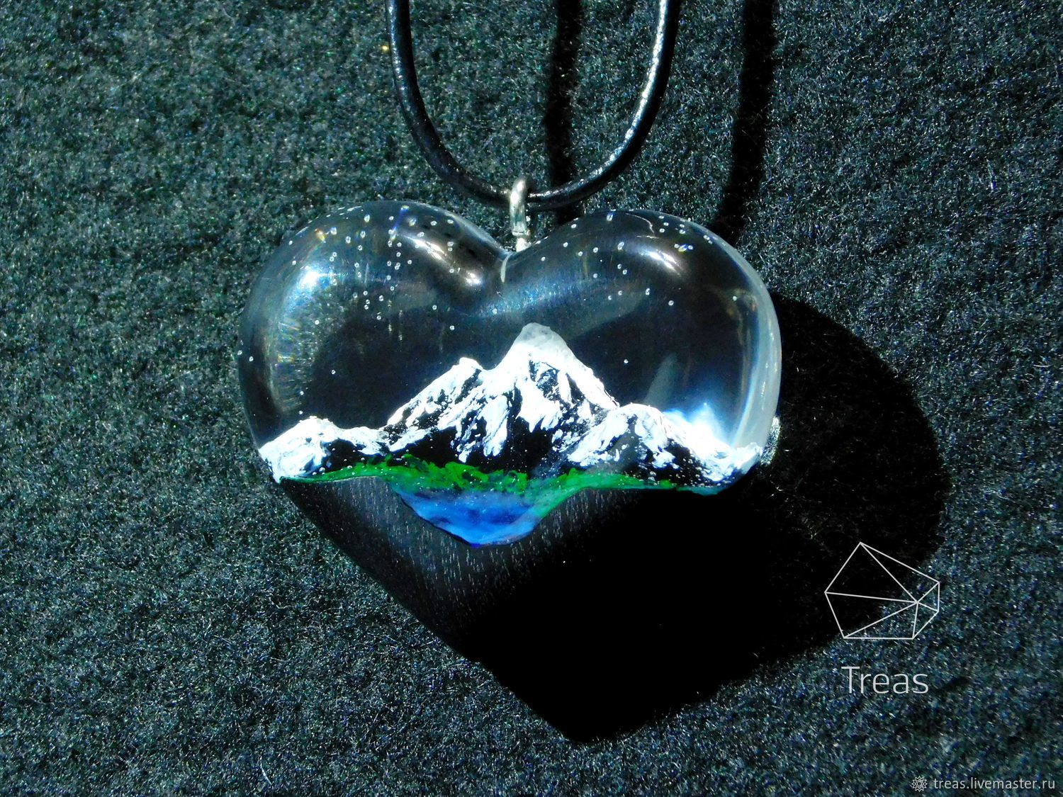 Mountain lake-pendant made of wood and jewelry (epoxy) resin, Pendant, Mikhailovka,  Фото №1