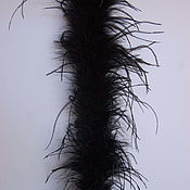 Материалы для творчества handmade. Livemaster - original item Ostrich feather Boa 1.8 m black - 1 thread (SINGLE THREAD). Handmade.