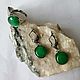 Small earrings with jade. classic, Earrings, St. Petersburg,  Фото №1