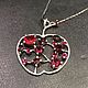 Кулон из серебра " Яблоко с гранатами ". Подвеска. GAMMA jewelry. Интернет-магазин Ярмарка Мастеров.  Фото №2
