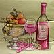 Салфетка для декупажа - Розовое вино и фрукты (есть 3 шт.), Салфетки для декупажа, Москва,  Фото №1