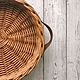 Плетёный поднос Шоколад с кожаными ручками. Подносы. Cozy basket. Ярмарка Мастеров.  Фото №4