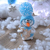Куклы и игрушки handmade. Livemaster - original item Snowman knitted in a hat. Handmade.