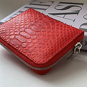 Red bag made of Python skin