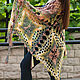 Crochet shawl melange brown-green-yellow. Shawls. Lily Kryuchkova (kruchokk). Online shopping on My Livemaster.  Фото №2