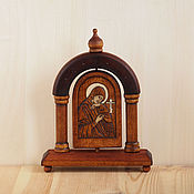 Св. Матронушка Московская - нательный образок-икона из кипариса