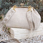 Бежевая классическая кожаная сумка, сумка женская