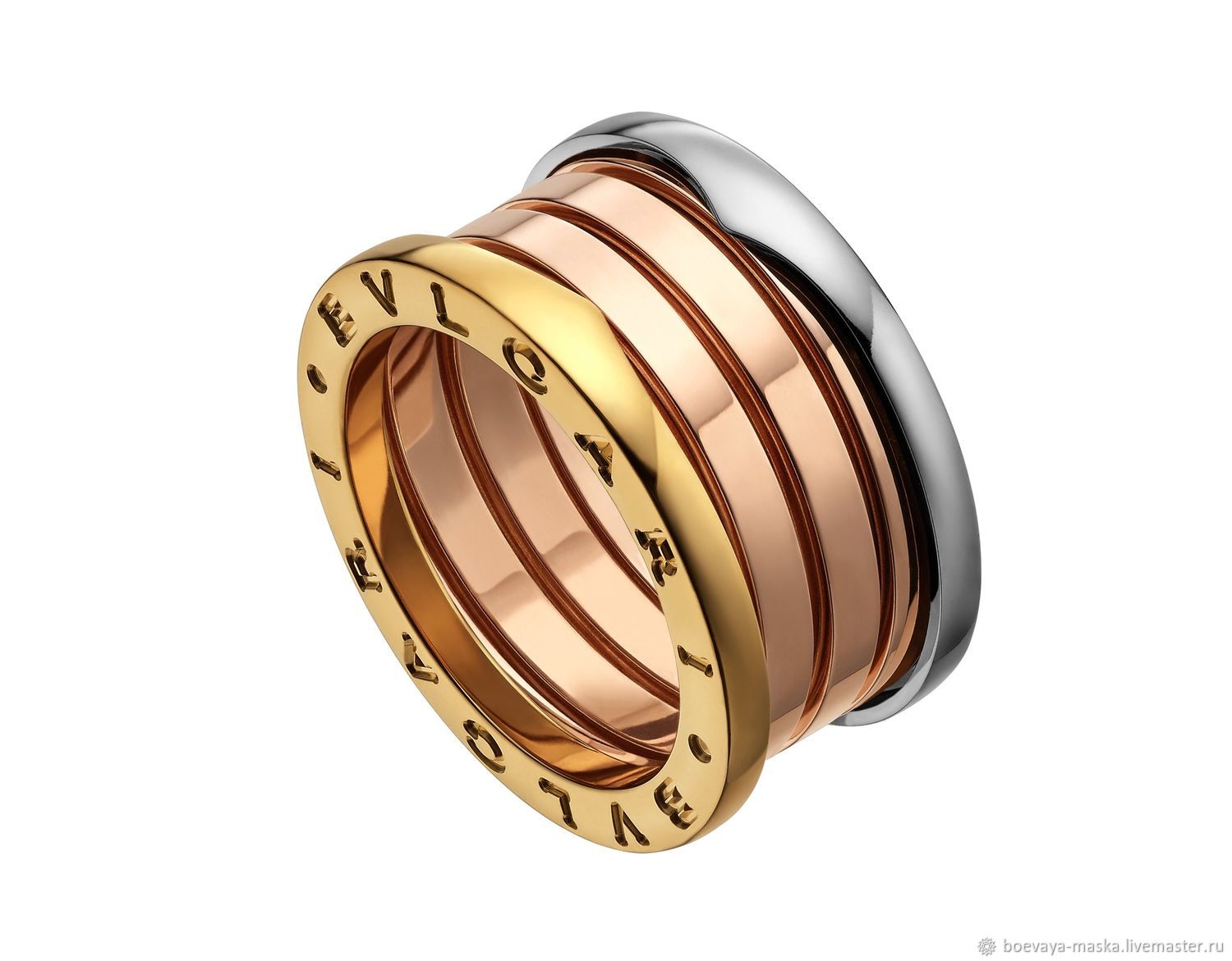 Кольцо в стиле BVLGARI ZERO 1, 4 спирали в трех цветах без камней – купить  на Ярмарке Мастеров – PVA4ARU | Кольца, Смоленск