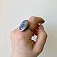 Голубое кольцо с агатом Ботсвана, безразмерное кольцо ручной работы. Кольца. Ключ и ворона. Украшения Эльвиры По.. Ярмарка Мастеров.  Фото №5