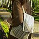 Текстильный рюкзак "Бохо", авторский дизайн, молоко-мята. Рюкзаки. Луллис Ольга, дизайнер, ткачиха. Интернет-магазин Ярмарка Мастеров.  Фото №2