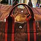 Винтаж: Hermes Petite Fourre Tout из коричневого/бордового хлопка. Сумки винтажные. Chic bags. Интернет-магазин Ярмарка Мастеров.  Фото №2