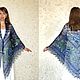 Dark blue Russian embroidered shawl, Wool wrap, Bridal cape №43. Shawls. Oksana (superplatok). Ярмарка Мастеров.  Фото №4