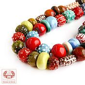 Работы для детей, handmade. Livemaster - original item Beads made of ceramics. ceramic beads.. Handmade.