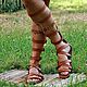 Roman Sandals Gladiator genuine leather red. Sandals. Katorina Rukodelnica HandMadeButik. Online shopping on My Livemaster.  Фото №2