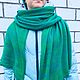 Шарф-палантин из мериноса Classic зеленый в синем, Палантины, Санкт-Петербург,  Фото №1