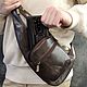 Men's bag: Men's crossbody bag leather brown Alan. Men\'s bag. Natalia Kalinovskaya. My Livemaster. Фото №5