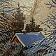 Картина с поталью. Зимняя картина с позолотой. Зимний пейзаж. Снег. ж. Картины. Belozerova-kseniya. Ярмарка Мастеров.  Фото №5