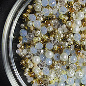 Материалы для творчества handmade. Livemaster - original item Beads mix 9 White opal 10g. Handmade.