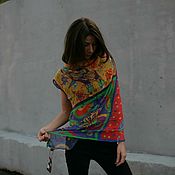 Шали: двойной объемный шарф в форме дольки