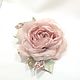 FABRIC FLOWERS. Chiffon rose brooch ' Pearl blush'. Brooches. fioridellavita. Online shopping on My Livemaster.  Фото №2