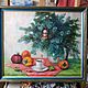 New Year's cup of coffee. Oil painting on canvas. Pictures. Tatiana Chepkasova. My Livemaster. Фото №4