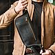 Черная кожаная поясная сумка Blackwood. Поясная сумка. GINZO (Дмитрий). Ярмарка Мастеров.  Фото №6