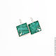 Order Earrings with malachite. Square large earrings. ARIEL - MOSAIC. Livemaster. . Earrings Фото №3