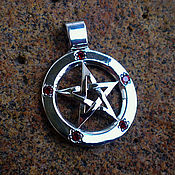 Украшения handmade. Livemaster - original item Classic silver pentagram with rubies. Handmade.