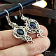 Earrings with a sapphire metal melchior stone ' Deep Blue'. Earrings. Del-moro. My Livemaster. Фото №4