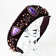 Velvet rim decoration with charoite Lilac stone. Headband. ArtelL. Online shopping on My Livemaster.  Фото №2