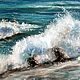 Картина "Синее море". Морская волна, картина с морем, море. Картины. Чудо-картины Марины Большаковой. Ярмарка Мастеров.  Фото №4