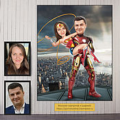 Сувениры и подарки handmade. Livemaster - original item Anniversary gift for Marvel/DC fans. Iron Man, Wonder Woman. Handmade.