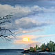 Evening on Ladoga lake. Priozersk. Oil. canvas. Original. Pictures. Valeria Akulova ART. Online shopping on My Livemaster.  Фото №2