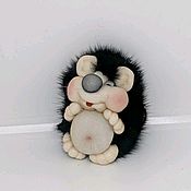 Сувениры и подарки handmade. Livemaster - original item Hedgehog-souvenir, keychain made of mink fur. Handmade.