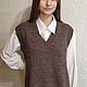 Women's knitted vest with slits (sleeveless jumper) V neck. Vests. Knit for you (Irina). My Livemaster. Фото №5