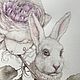 Заказать Белый кролик в саду. Vasilisk. Ярмарка Мастеров. . Картины Фото №3
