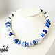 Order Blue and white short beads. Grafoli jewellery. Livemaster. . Necklace Фото №3