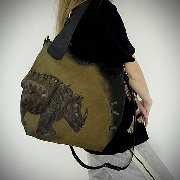 Сумки ручной работы. Ярмарка Мастеров - ручная работа Кожаная сумка «Носорог». Handmade.